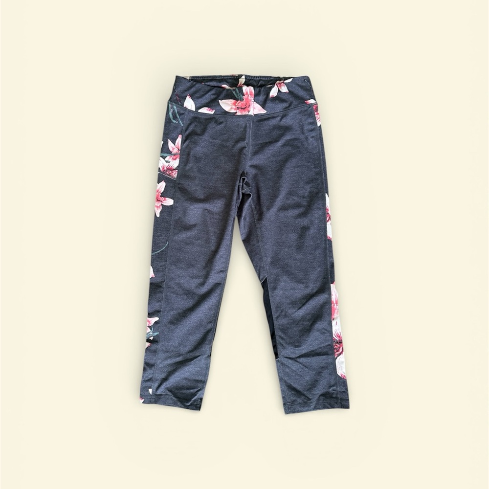 Roxy Kids Leggings with Pink Floral Accents